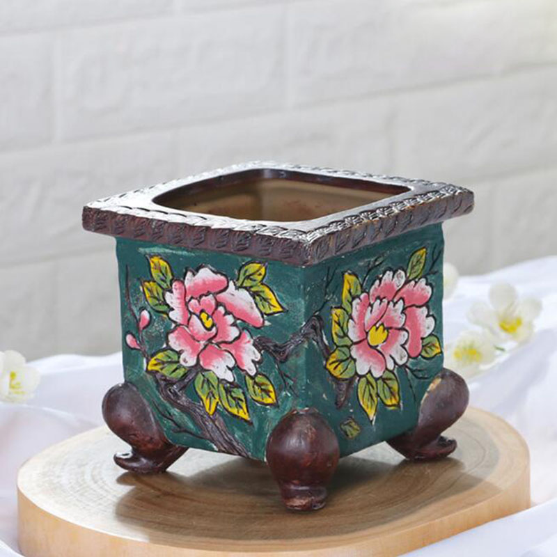 Bonsai Garden Europe - Kore Tarzı Handpainted Çiçek Desenli Seramik