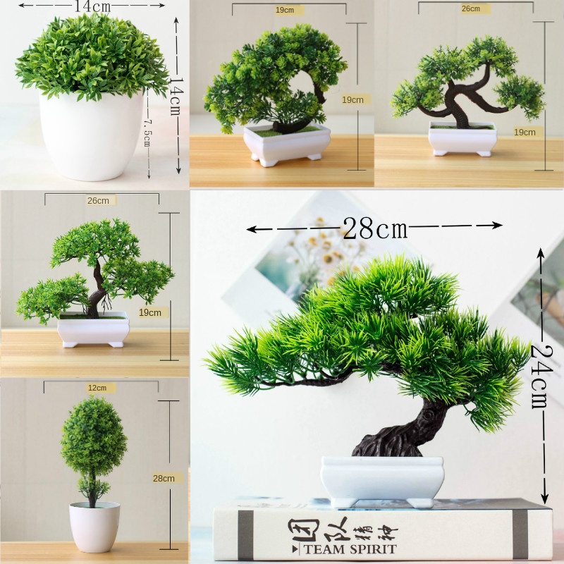 Bonsai Garden Sushi - Yeni Yeşil Yapay Bitkiler Bonsai Küçük