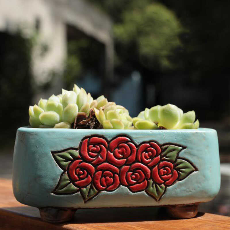 Seramik Dikdörtgen Çiçek Desen - Bonsai Garden Europe incelemesi ve fiyatı